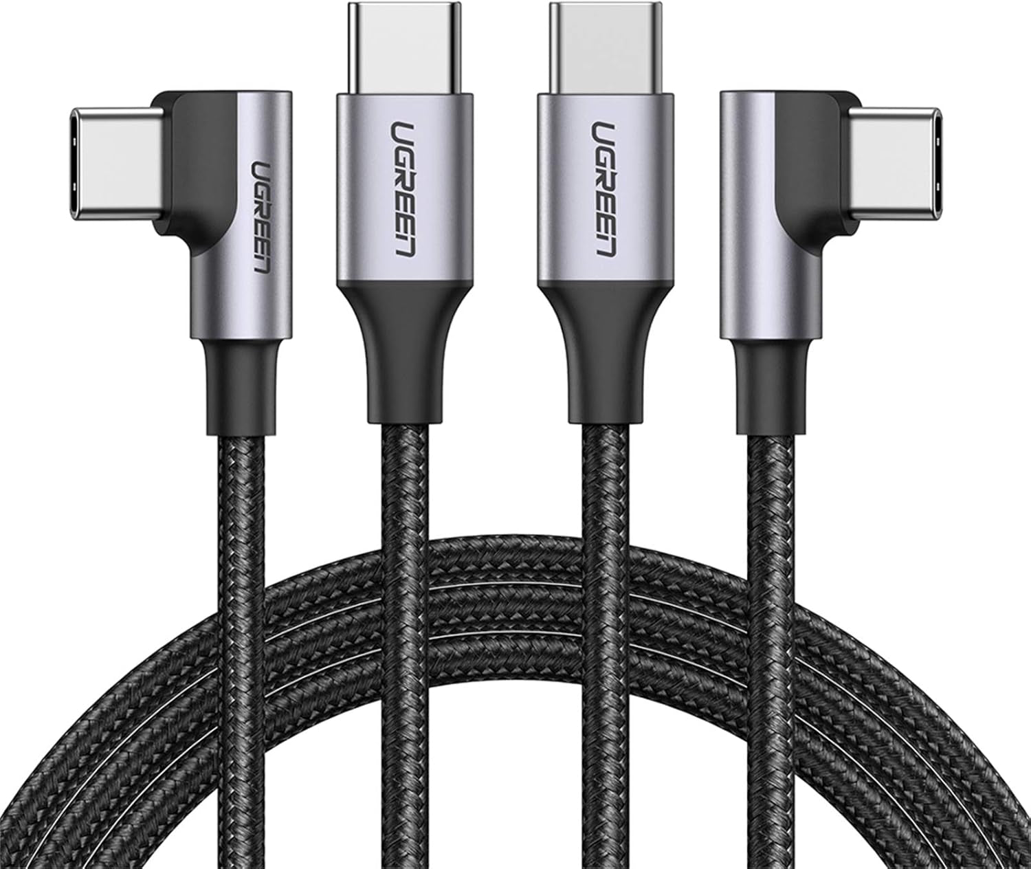 Right Angle USB C Cable 6.6FT 2-Pack, 60W USB C to USB C Cable 90 Degree Type C Cable for Iphone 17/16, Macbook Pro/Air, Ipad Pro 2022/Air 5/Mini 6, Galaxy S25/S24/S23, Pixel 10/9, Switch