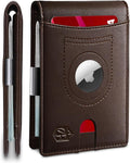 Men'S Wallets Airtag Holder Slim Rfid Leather with Gift Box
