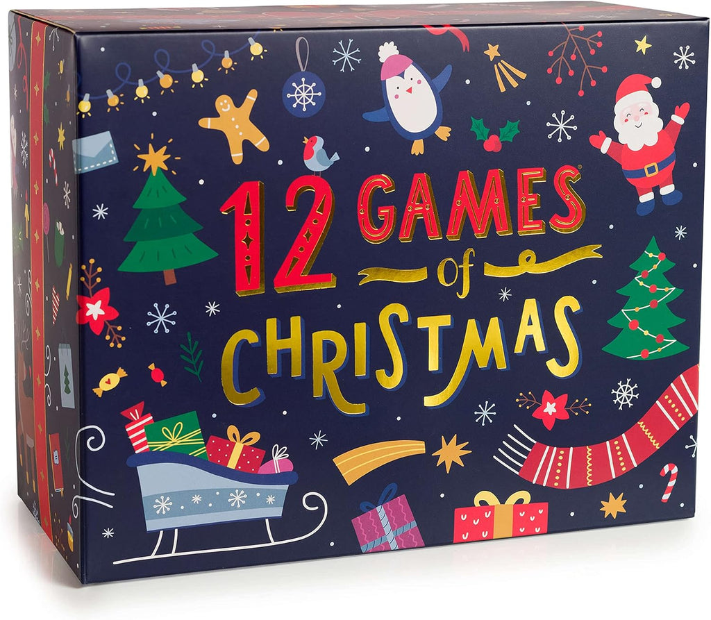 12 Games of Christmas - Family Game Night Pack for Kids and Teens - Hilarious Christmas Party Games for Adults and Family Party - Complete Entertainment Package - Multicolor