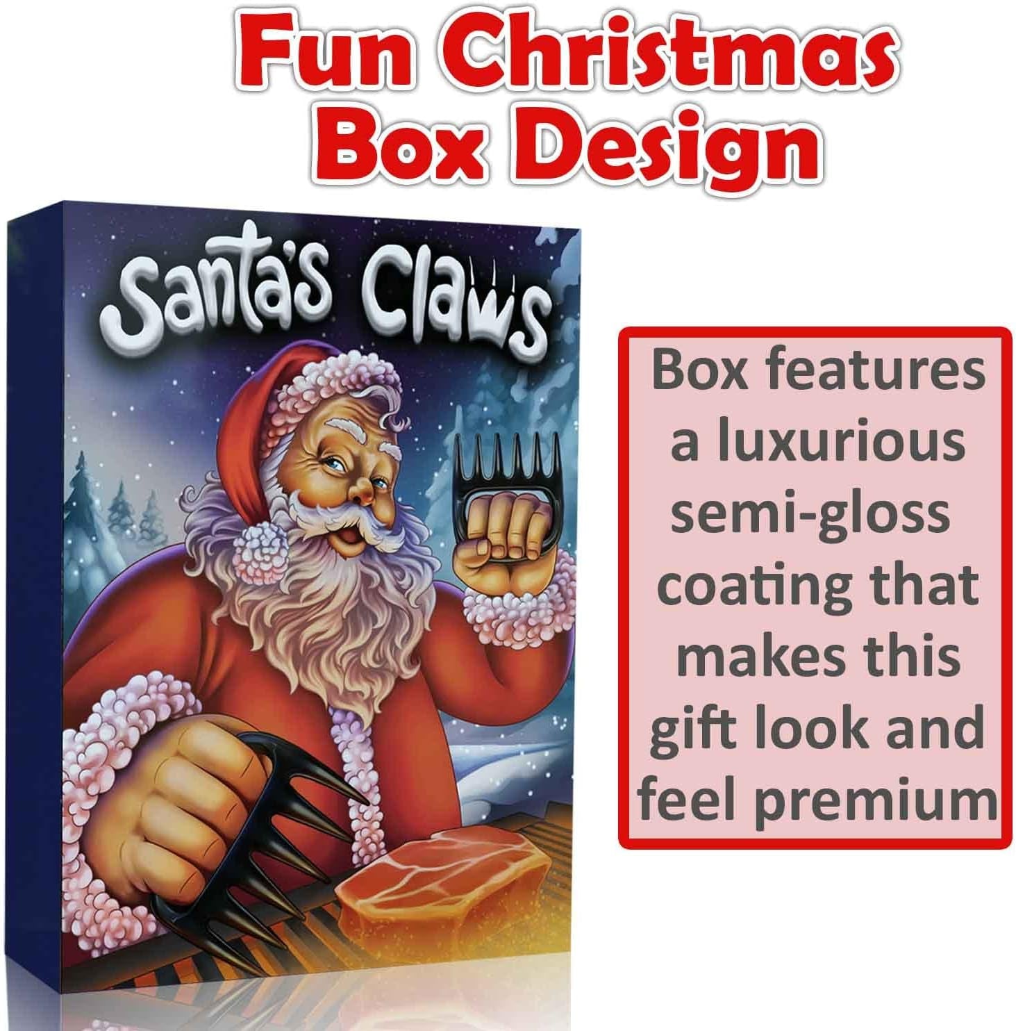 Meat Claws for Shredding. Santa'S BBQ Claws. Funny Stocking Stuffers for Men Dads Grillers, Boss Boyfriend Christmas Gift Box. Barbecue Pulled Pork Shredder Funny Grill Tool  Kitchen Gadget