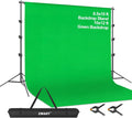 8.5 X 10Ft Green Screen Backdrop Kit with Tripod Stand, Photography Background Support System with 10 X12Ft 100% Cotton Muslin Chromakey Curtain for Photo Studio, Video Shooting, Live Streaming