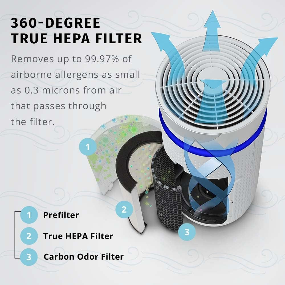 Totalclean 3-In-1 Hepa-Type Air Purifier Filter Replacement, Works with  AP-T30 and AP-T30WT Air Purifiers, Captures Microscopic Airborne Particles