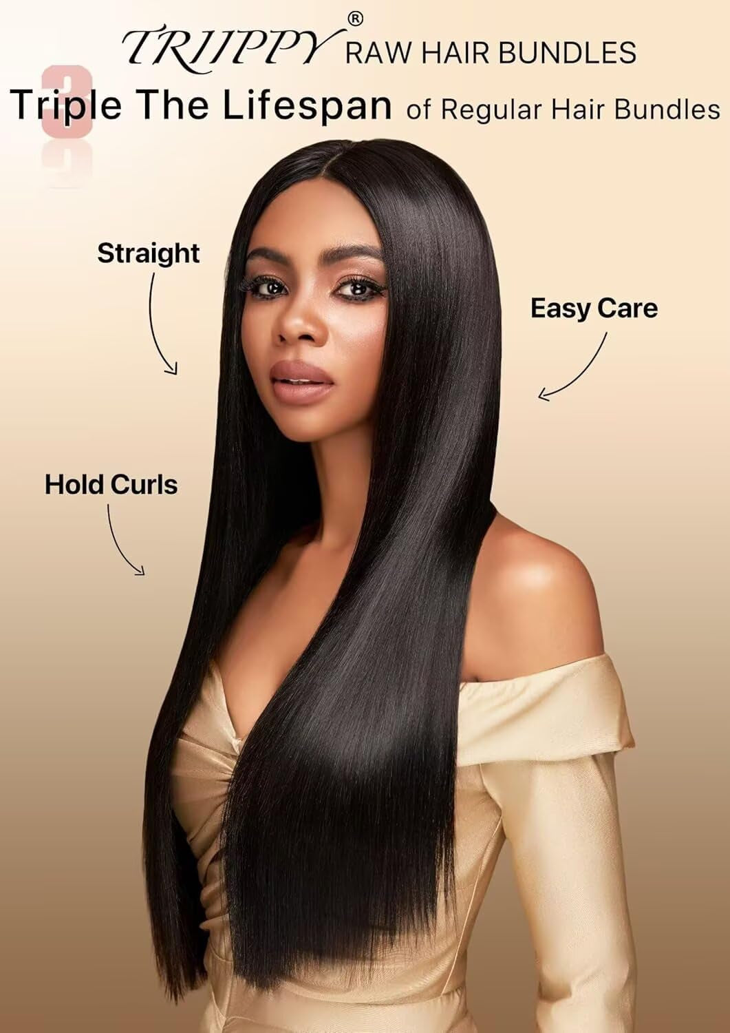 Straight Bundles Human Hair,100% Raw Cambodian Hair Sew in Weave Single Bundle,Triple the Lifespan over Regular Virgin Hair Bundle,No.1 Raw Hair Brand on Amazon(18 Inch,Natural Color)