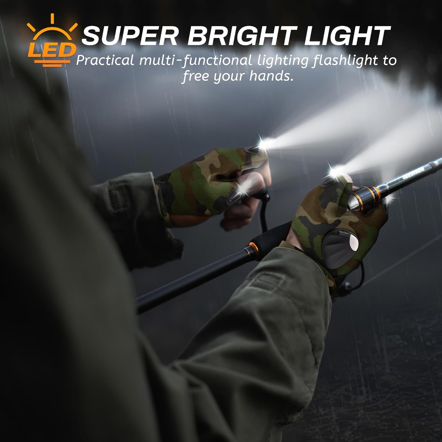 LED Gloves, Flashlight Gloves Christmas Gifts for Men Who Have Everything, Cool Gadgets for Fishing, Hunting, Camping, Techies