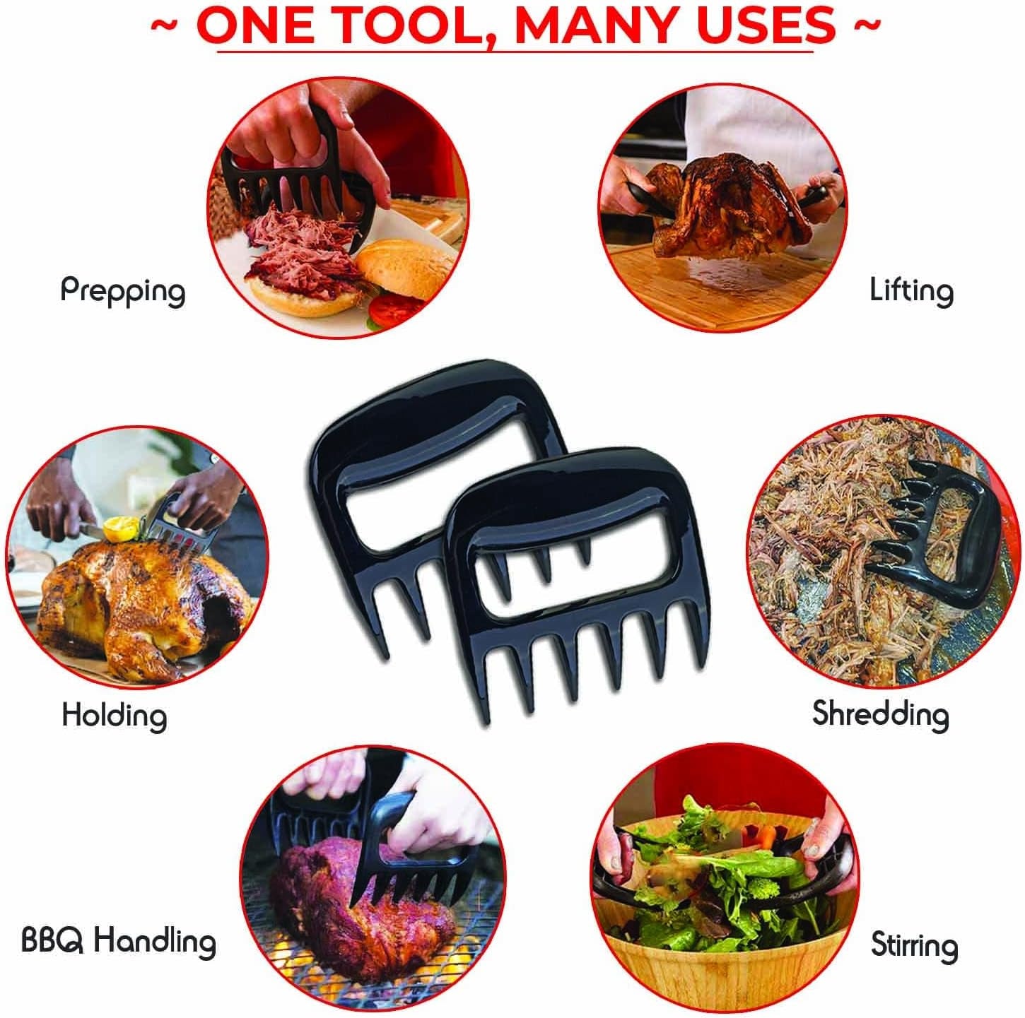 Meat Claws for Shredding. Santa'S BBQ Claws. Funny Stocking Stuffers for Men Dads Grillers, Boss Boyfriend Christmas Gift Box. Barbecue Pulled Pork Shredder Funny Grill Tool  Kitchen Gadget